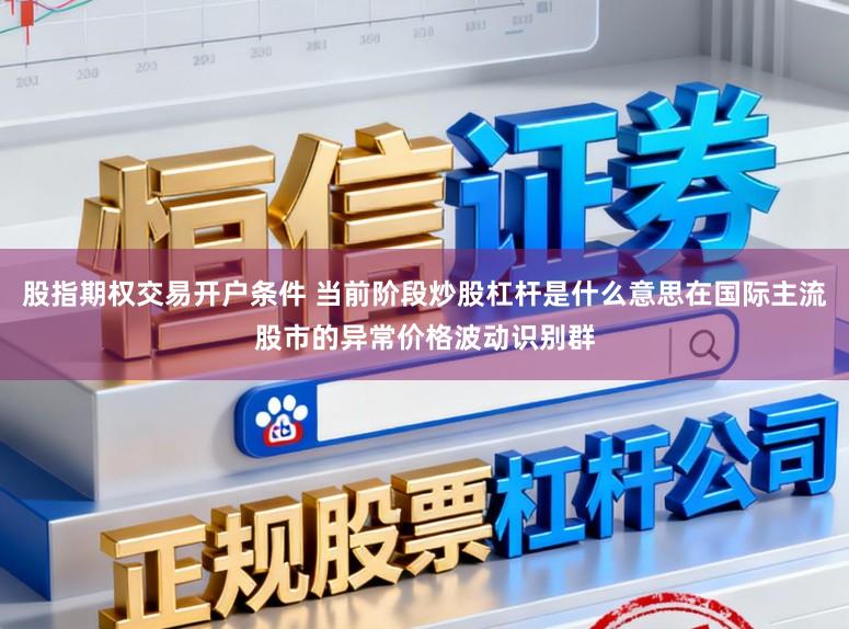 股指期权交易开户条件 当前阶段炒股杠杆是什么意思在国际主流股市的异常价格波动识别群